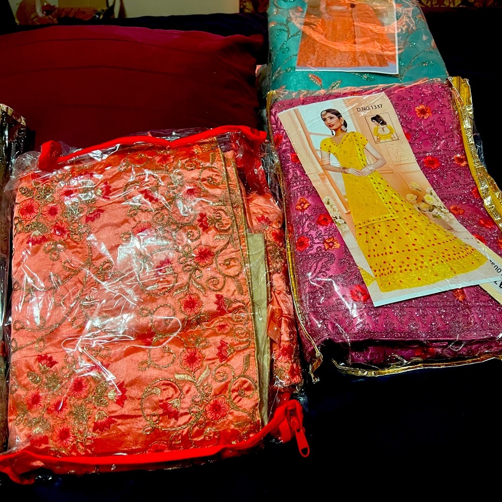 Indian outfit, lehenga, never wore work design done by hand. Beautiful